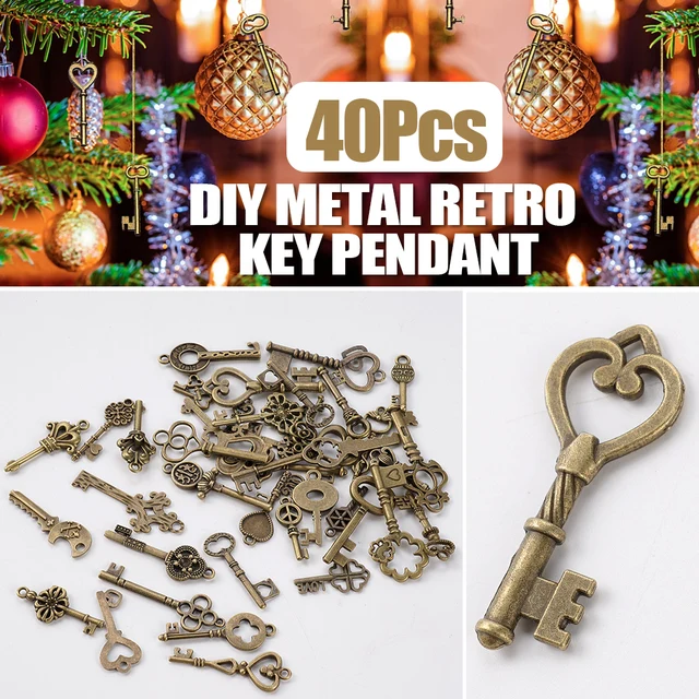 150 Chiavi Vintage Decorative | Chiavi Antiche In Bronzo Per Craft | Ciondoli Per Collane Fai Da Te - Foto 10