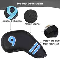 11 Golf Club Head Covers, Faux Leather, Durable, Soft Golf Club Head Covers, Magnet Closed Design, Golf Accessories 2