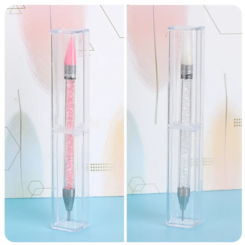 1pcs Crystal Double Head Point Drill Pen Gem Rhinestone Picker Wax Pencil 2Ways Use Sticking Picking Dotting Jewelry Tools 6