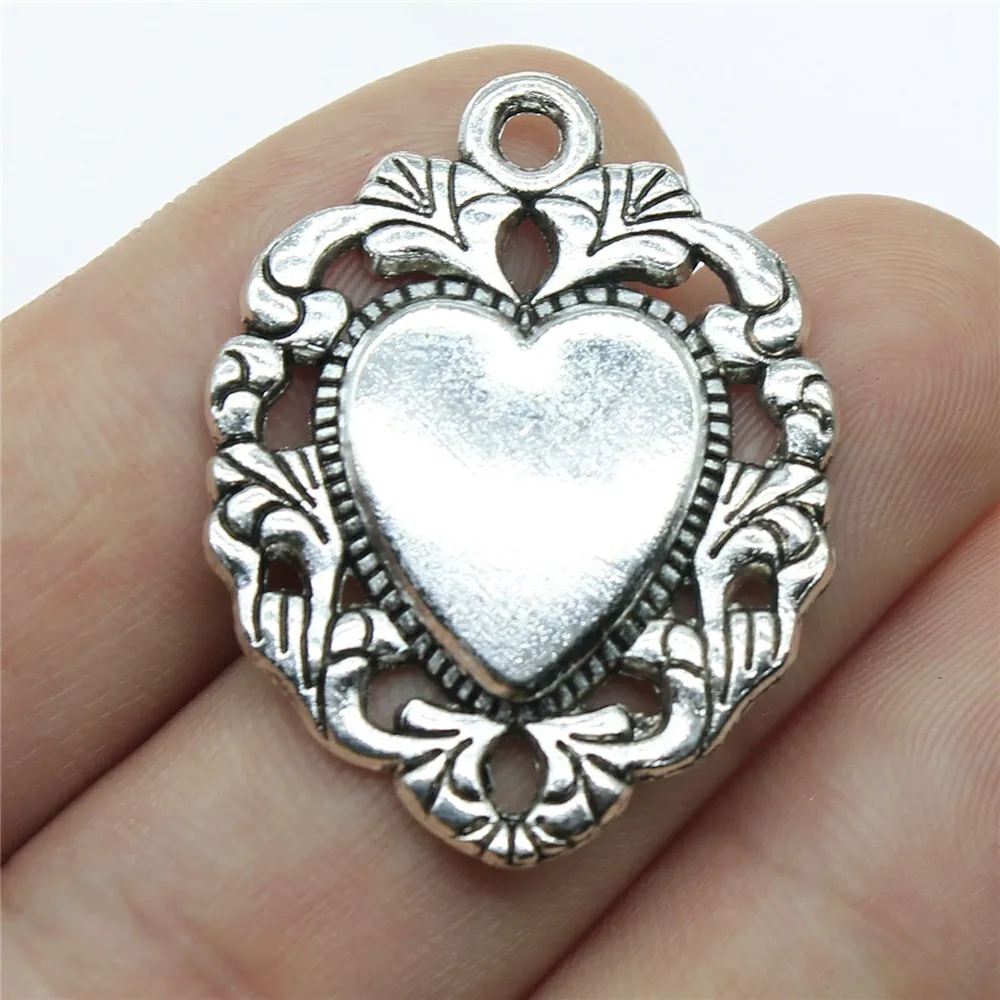 20pcs Hearts Charms Antique Silver Color Small Heart Charms Jewelry DIY  Heart Charms For Bracelet Making