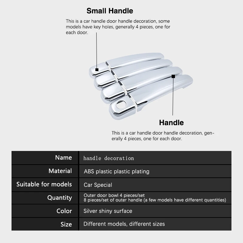 CSSPDM Décor De Remplacement Garnitures Poignées Porte Chromées Pour