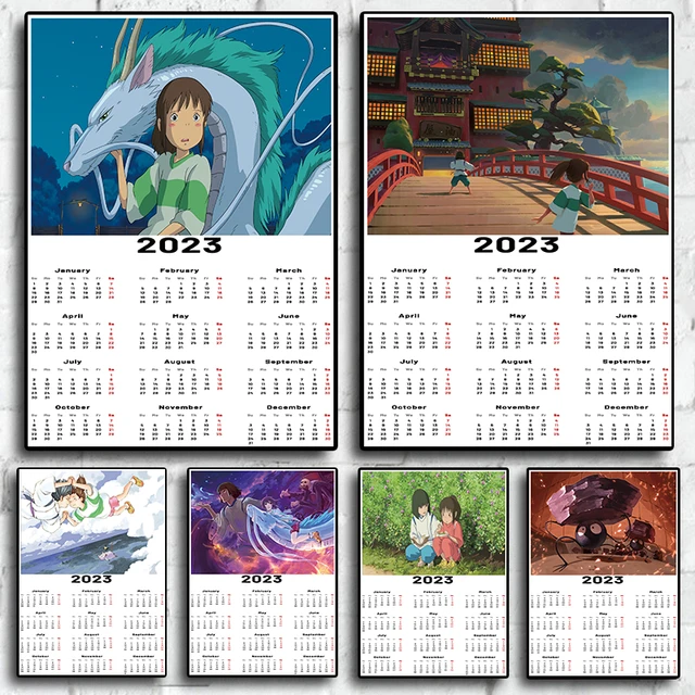 Aesthetic anime calendar 2023 year at a glance  Poster for Sale by  RecStore