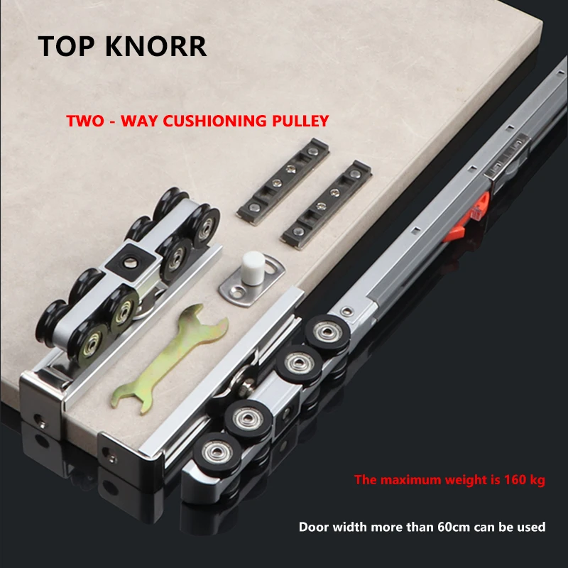 เลื่อนประตูยก Rail Rail Pulley แก้วประตูยกรางเลื่อนประตูยกล้อเลื่อนรางไม้ประตูยกสไลด์ 1