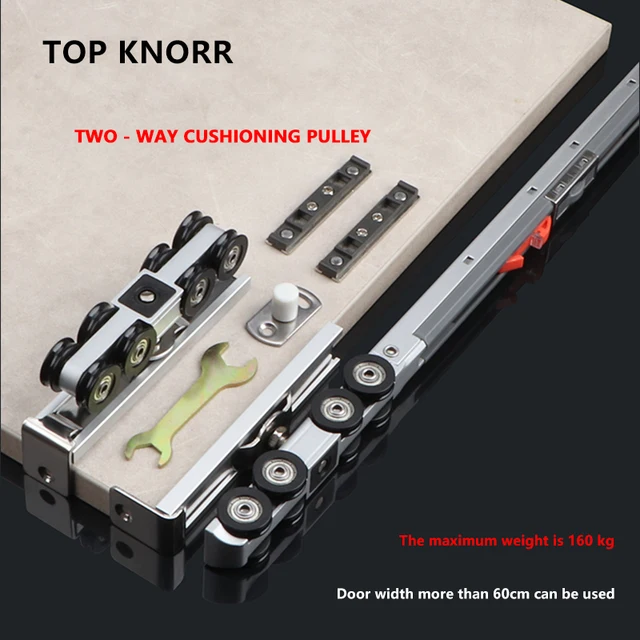 เลื่อนประตูยก Rail Rail Pulley แก้วประตูยกรางเลื่อนประตูยกล้อเลื่อนรางไม้ประตูยกสไลด์ 1