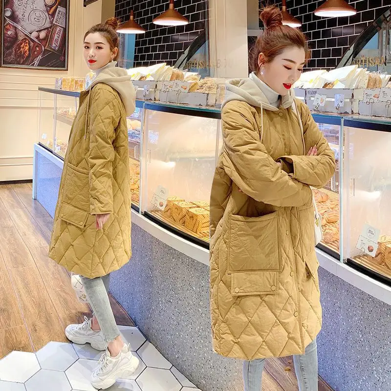 Winter Hooded Jacket Long Sleeve Quilted Super Hot Parka Mid-length Cotton Jacket Korean Fashion Coats Warm Snowsuit