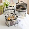 Double-layers Black Mesh Cosmetic Bag Travel Portable Large-Capacity Makeup Case Organizer Storage Pouch Zipper Toiletry Bags 3