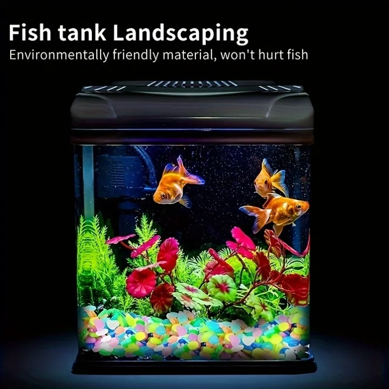 Glow Stones 200Pcs Glow in the Dark Garden Pebbles for Garden Terrace Lawn Patio Fish Tank Aquarium Decoration