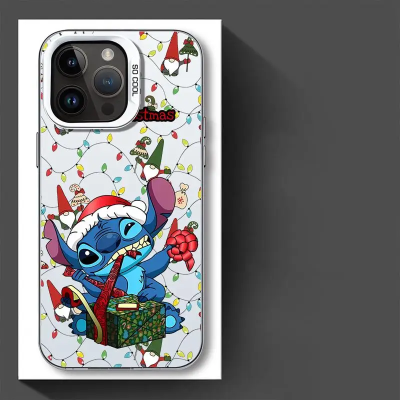Funda de teléfono navideña Disney Stitch para Apple iPhone 15 Pro Max 13 14 Plus 12 11 Pro 8 7 plus XS MAX mate