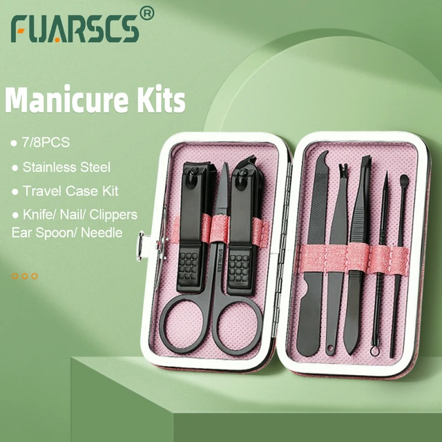 5 Pcs/set Manicure Set Stainless Steel Nail Clippers Set Travel Nail Kit  Nail Care Tools With Portable Leather Case - AliExpress