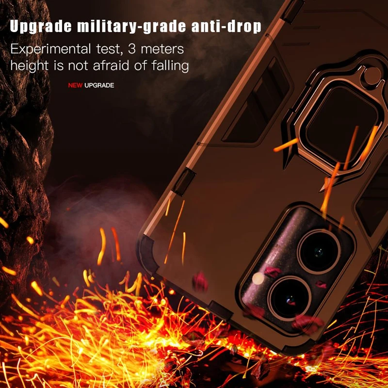 Magnetisk etui for OPPO Reno 12 Pro 5G Reno 11 11F beskyttelsesdeksel med ringstativbrakett Shell Fundas Coque_voghion.com