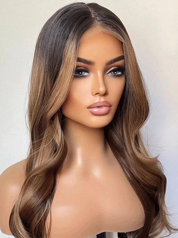 Synthetic Wig Heat Safe Synthetic Lace Front Wig for Women 24 Inches Bouncy Wavy