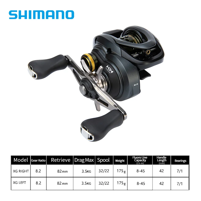 Original 2021 New SHIMANO CURADO BFS XG Left / Right Hand 8.2:1 Gear Ratio  Saltwater Baitcasting Reel