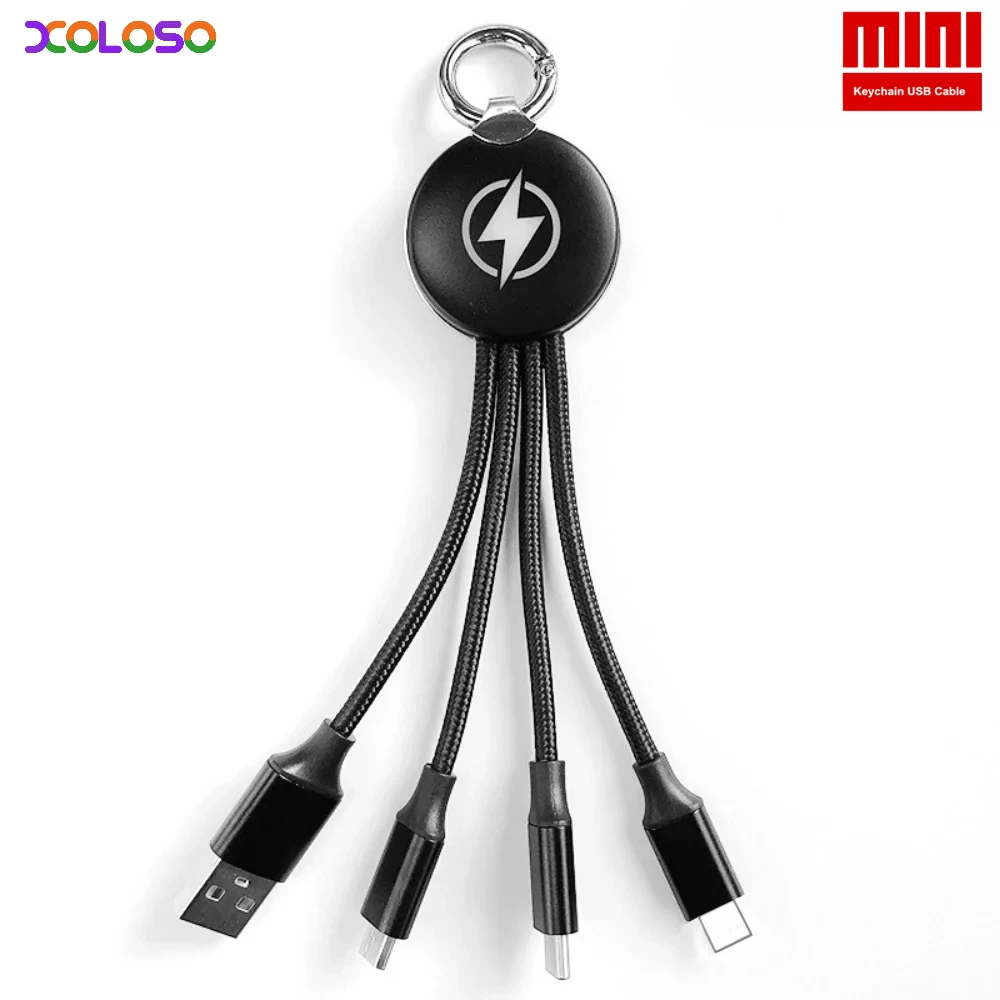 3 In 1 Cavo Usb Portachiavi Led Caricatore Portachiavi Portatile Per C Multi Cavo Di Ricarica Per Iphone 14 12 Xiaomi Huawei Ricarica Rapida