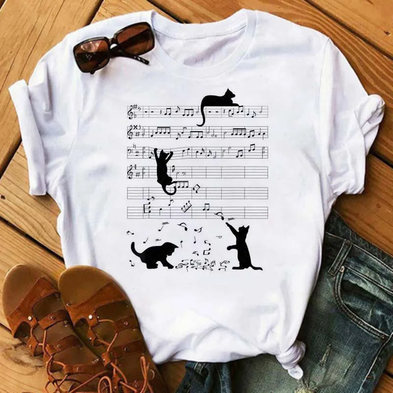 Maycaur Cica T shirts számára Nők Mulatságos Gúnyrajz trička Trutyi kawaii 90-es évek Megmunkalás tshirt Koreai Anyaállat tops