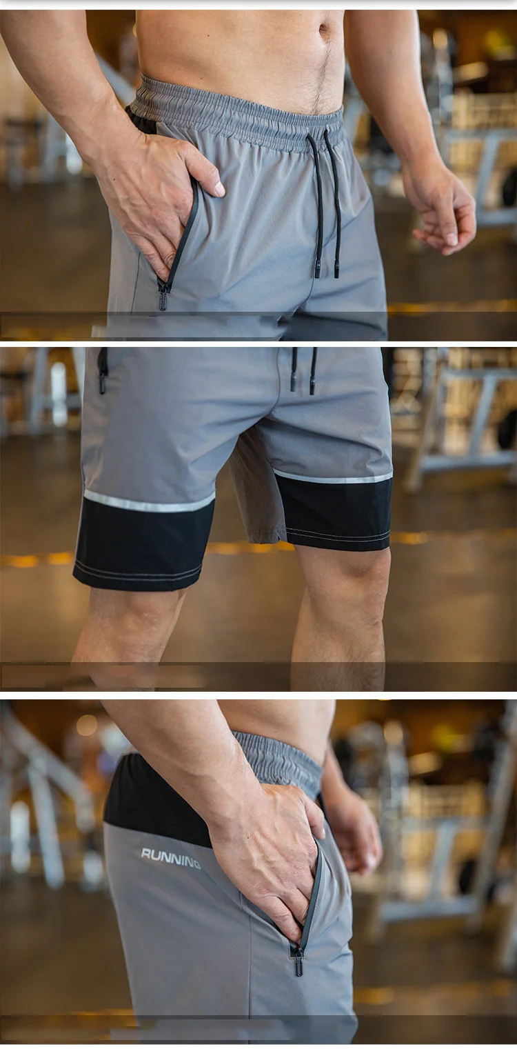 Mens Beach Shorts - Fitness Joggers with Zip Pockets