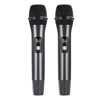 Dual Uhf Wireless Mic System - Metal Handheld Mics W/ 15 Channels,200Ft Range for Dj, Concert, Wedding Events Pro Cardioid Sound