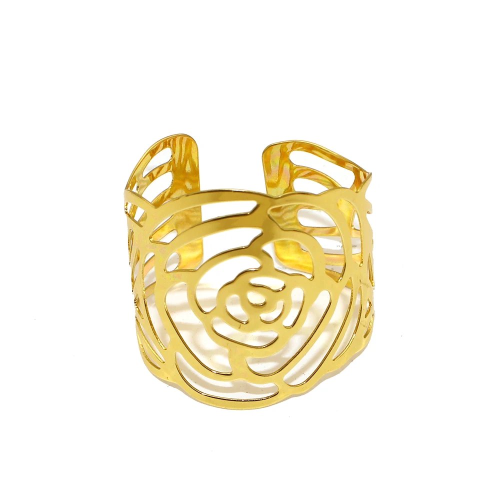Christmas napkin holder Napkin ring 6Pcs Gold Fashion simple Metal serviette buckles for Xmas wedding party table decoration
