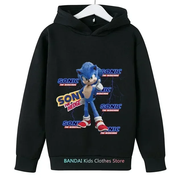 thumbnail image 1 of Sudadera con capucha de Sonic para niños de 3 a 14 años, sudadera de manga larga para bebés, camisetas de dibujos animados, jerséis de gran tamaño, ropa divertida para niños, 1 of 5