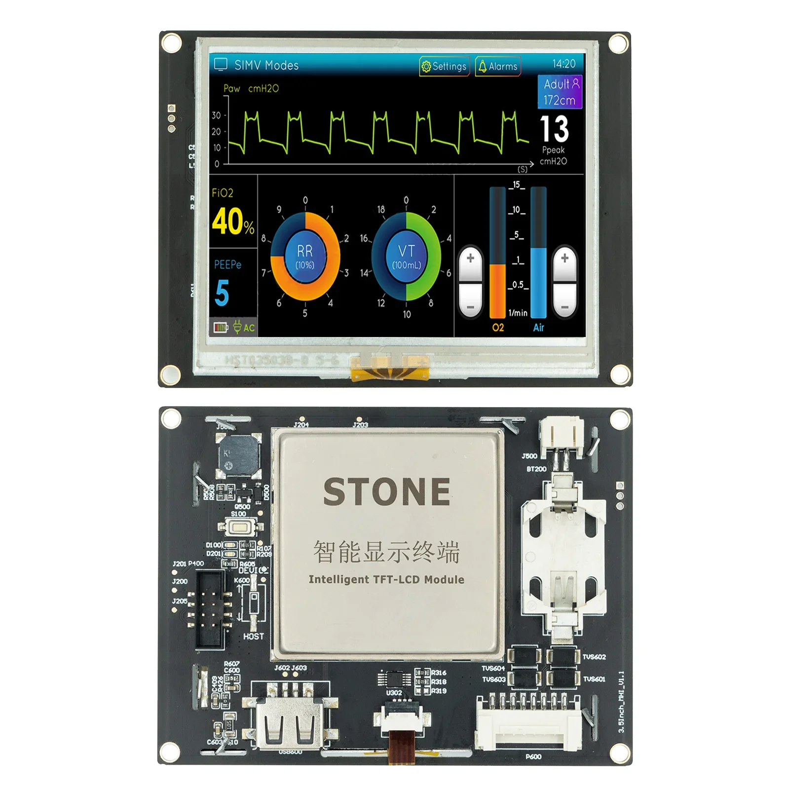 10.1 Inch HMI Smart TFT Serial LCD Display Module with Touch Controller ...