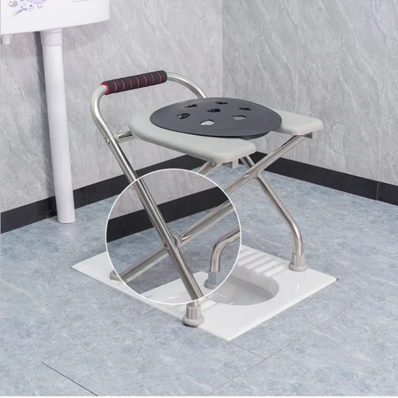 Versatile Folding Toilet Chair for Seniors -Easy-Transport Commode, Adjustable Bedside Facility, Maternity-Friendly and Portable 6