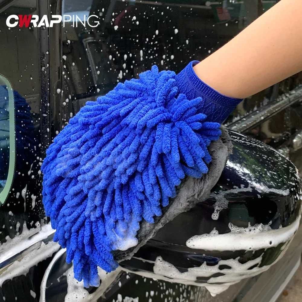 Car Wash Coral Glove Single Sided Plush Thickened Microfiber Glove Multifunction Auto Wash Cleaning Tools for Car Accessories