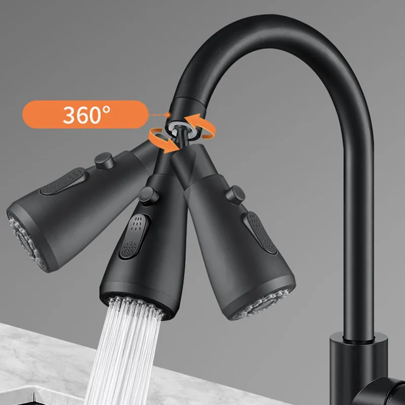 3 in 1 Kitchen Faucet Extender 360° Rotation Faucet Anti-Splash Boost Water Saving Tools Bathroom Replacement Spray Head 3