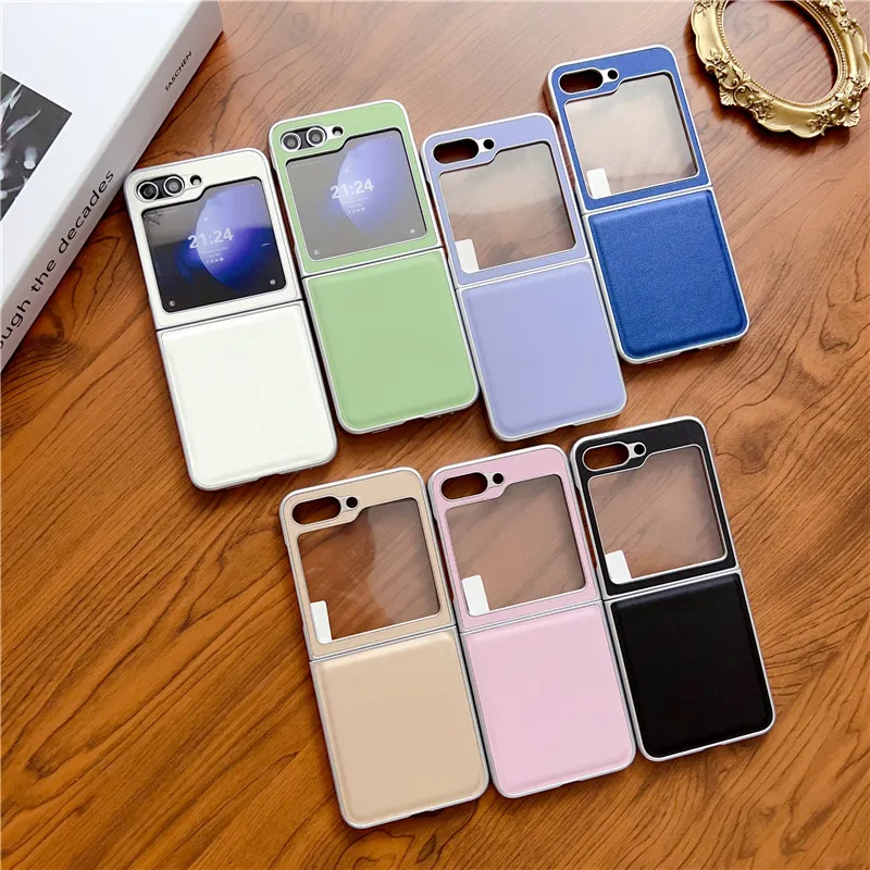 Phone Case For Samsung Galaxy Z Flip 5 5G Small Screen Tempered Film Protective Flip5 Cover Shell