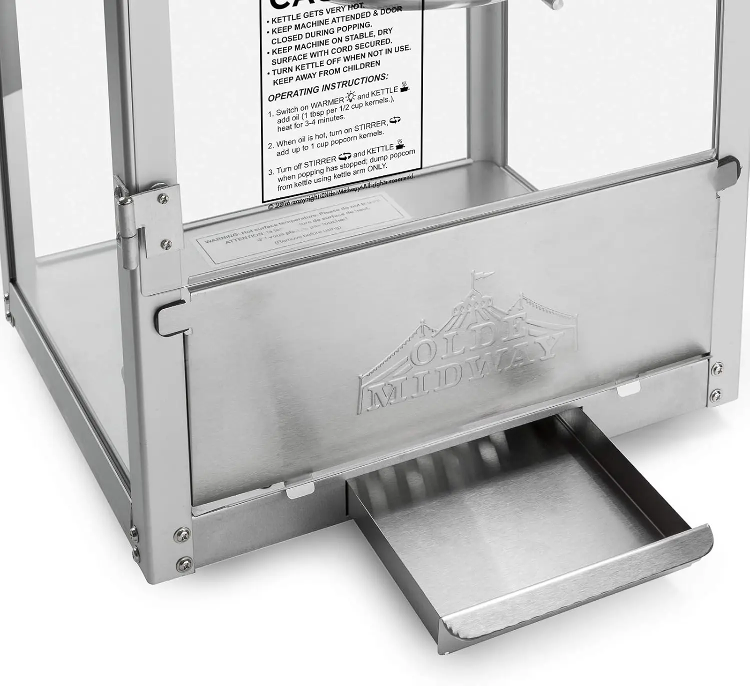 Midway Bar Style Popcorn Machine Maker Popper with 10-Ounce Kettle-Black