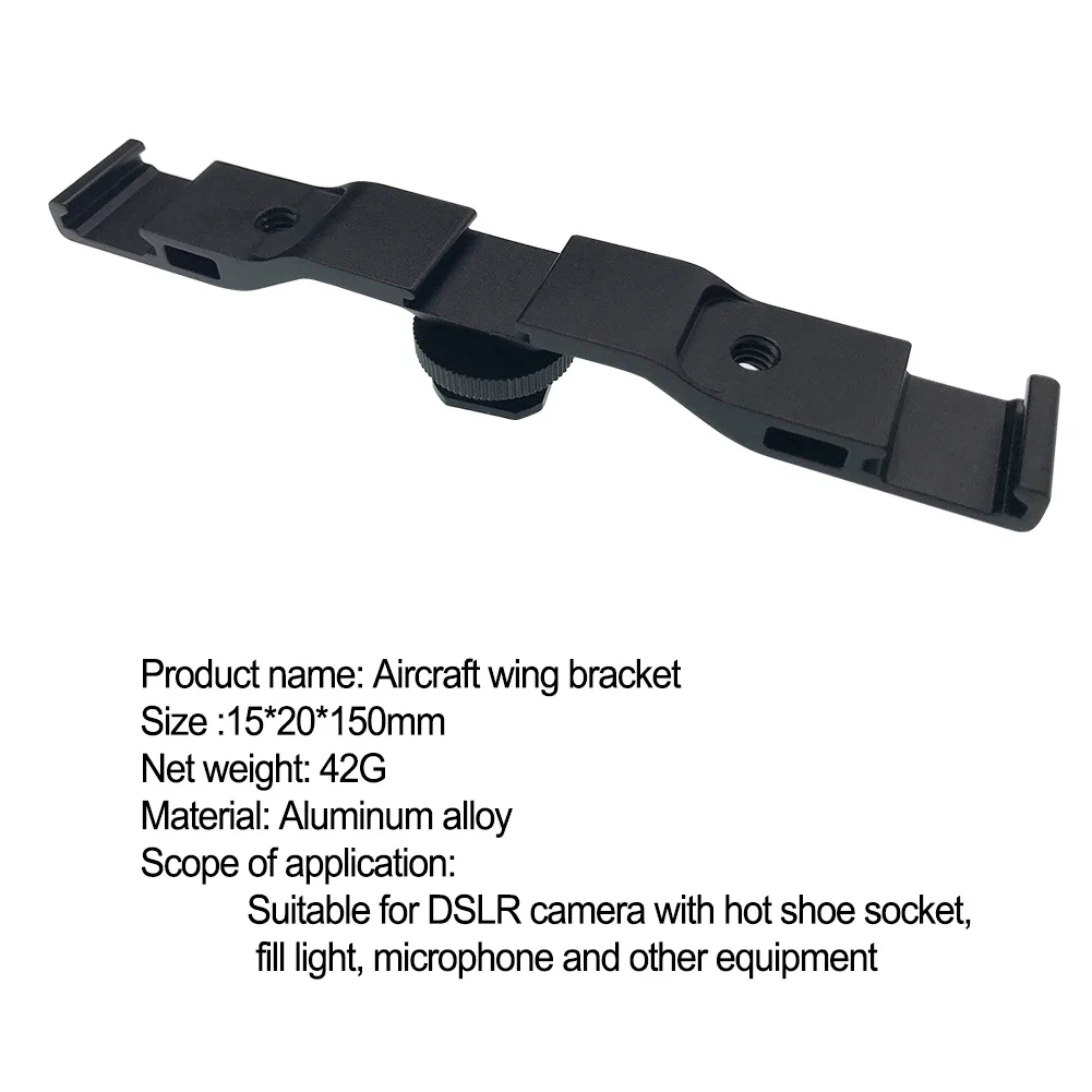 Camera Cold Shoe Mount Adapter Extension Vlog Camera Bracket Bar Aluminum Alloy Hot Boot Base For DSLR Flash Accessories