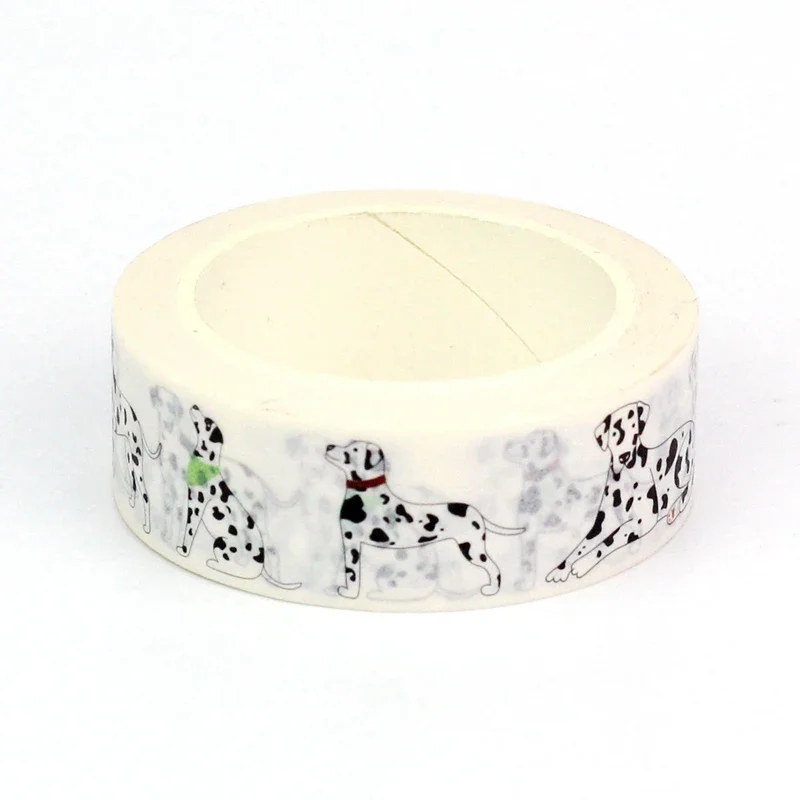 NEW 1PC 10M Decor Cute White Spotted Dalmatian Dog Washi Tape for Craft Journaling Adhesive Masking Tape Stationery 2