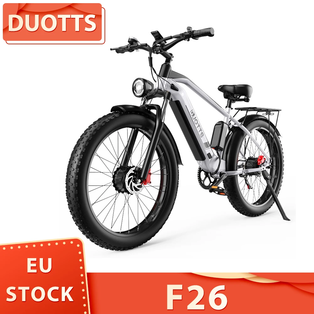 Duotts F26 Mountain Bike Elettrica 750W * 2 Dual Motors 48V 17.5Ah Batteria 26*4.0 Pollici Pneumatici Grassi 55 Km/H Velocità Massima 150Kg Carico Mas