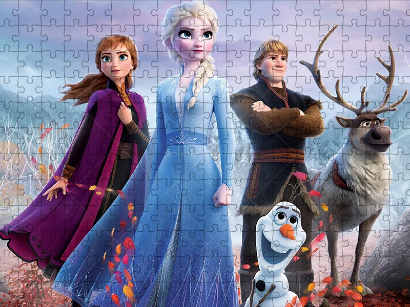 

Disney Movie Frozen 2 Snow Queen Elsa Anna Kristoff Olaf Snowman Jigsaw Puzzles 300/500/1000 PCS Cartoon Puzzle For Adult Kids