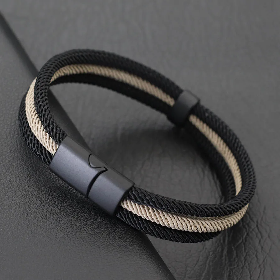 Men Milan Rope Wrap Bracelet 4mm