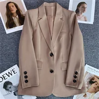 Women Jacket New in Korean Fashion Small Suit Top Brown Suit Coat Clothes Loose Straight Temperament Slim Blazer for Women Chic - Image 2