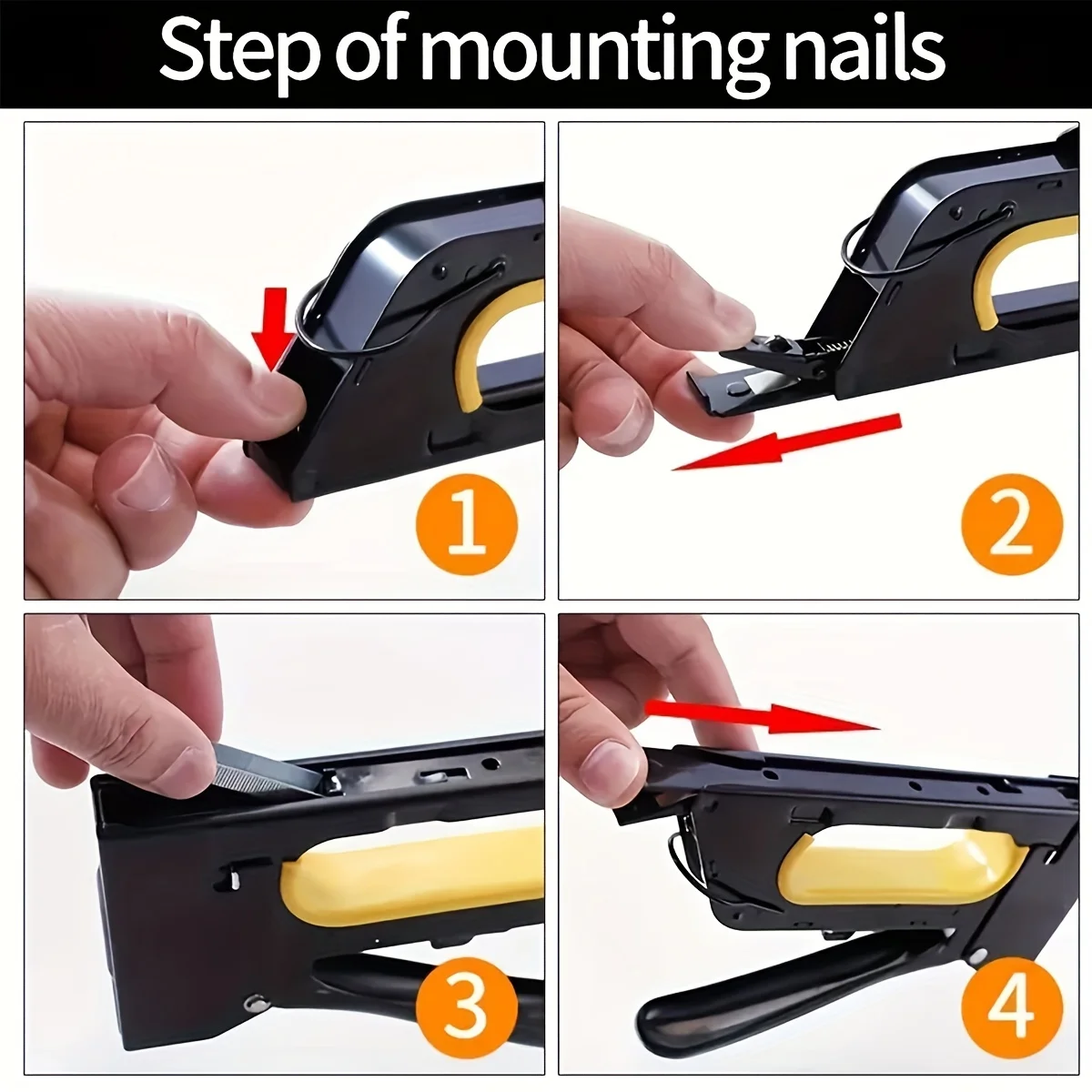 Professional Heavy Duty Staple Gun for Upholstery Wood Wire mesh Cables DIY Portable Manual Nail Gun Straight U-shaped Gun 5