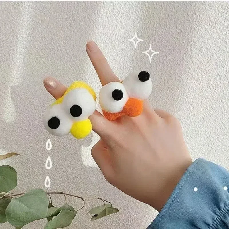 Band Mini Cartoon Children's Hair Funny Cute Big Eyed Hair Band Girl Candy Colored High Elastic Hair Loop