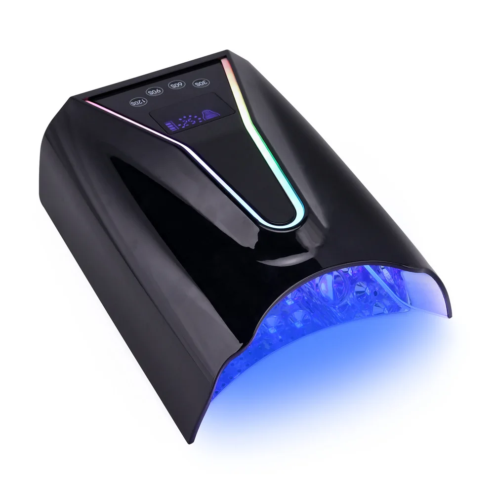 2024 무선 프로 큐어 UV LED 네일 램프, 전문 매니큐어 살롱, 블루 레이 폴리시 젤 네일 드라이어, 페디큐어 라이트, 128W, 신상