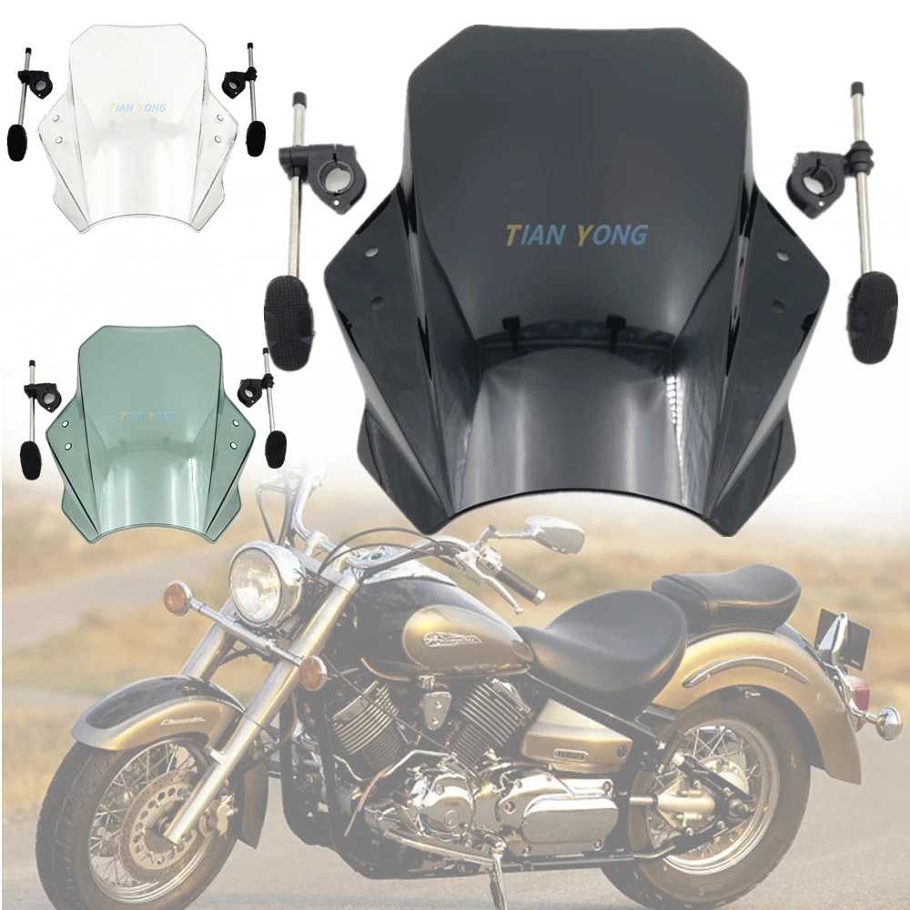 For-Yamaha-XVS-250-400-1100-DRAGSTAR-1300A-Midnight-Star-Windscreen ...