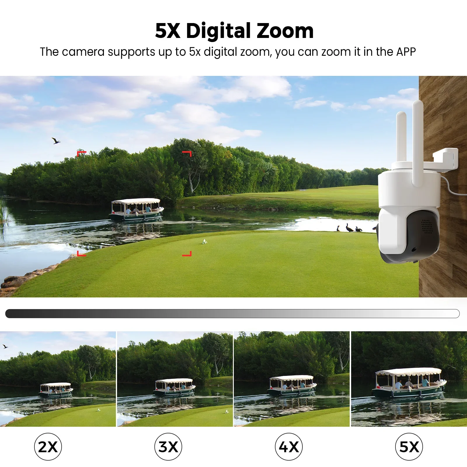 8MP 4K PTZ Wifi Camera 5X Digital Zoom Outdoor Surveillance Camera Human Detection Night Vision 5G Security Camera O-KAM PRO APP 4