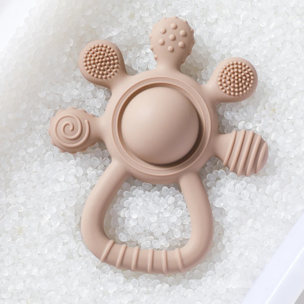 1 STÜCK Baby Silikon Beißring Pflege Zahnen Spielzeug 0 12 Monate Spielzeug BPA FREI Silikon Ring Griff für Baby Beruhigende Zahn Kauen Spielzeug – Detail 18