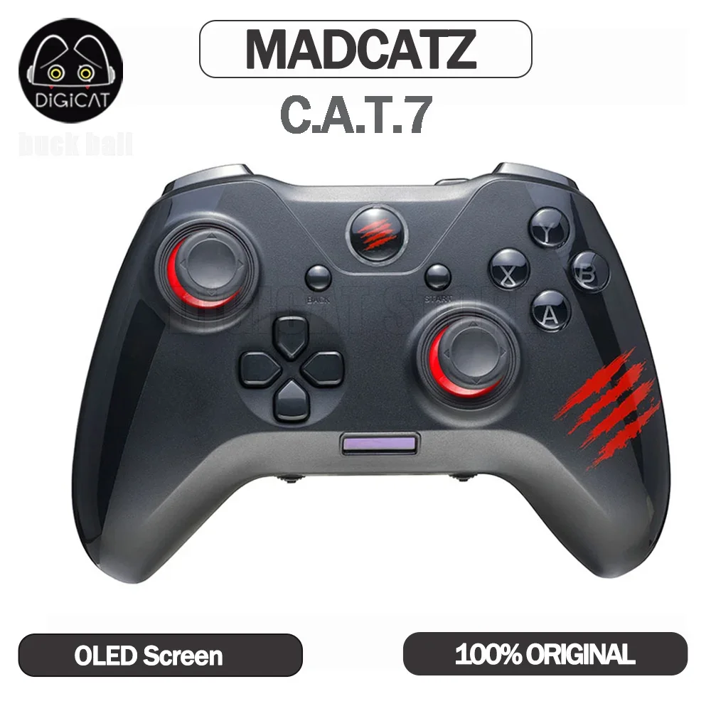 

Игровой контроллер Madcatz Cat7, проводной геймпад с 6 программируемыми кнопками, Oled панель управления, для ПК, Android, подарок для детей