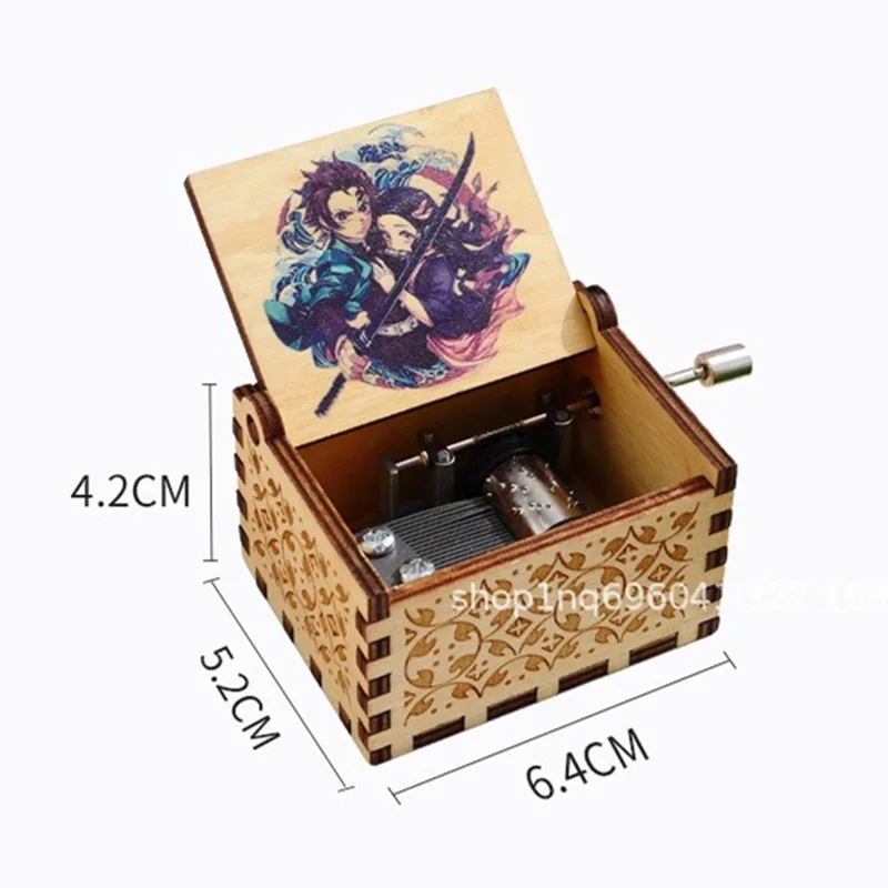 Anime Attack On Titan Hand Crank Music Box Manga Levi Eren Mikasa Wooden Musical Box Home Desktop Decor New Year Birthday Gifts 4