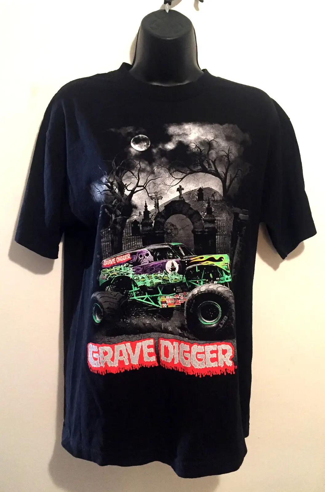 T-Shirt Grave Digger Monster Jam, Camicia In Cotone Nero Unisex Hl8554