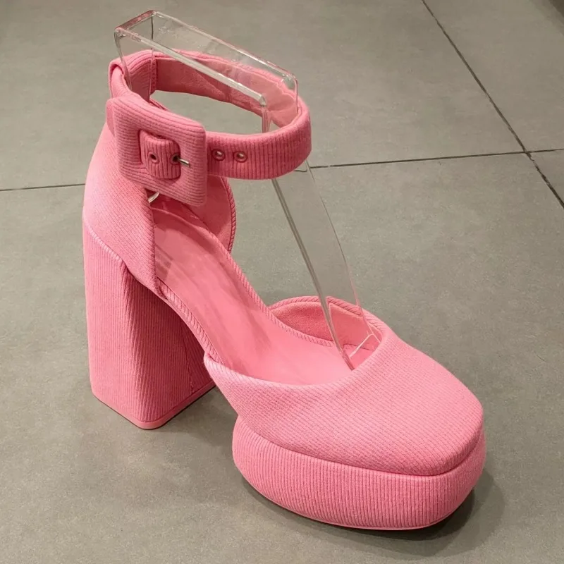 

Baby Pink Mary Jane Platform Sandals Barbie Women Shoes Designer Thick Heels Cozy Sapatos Feminino Luxury Buckle Zapatos Lolita