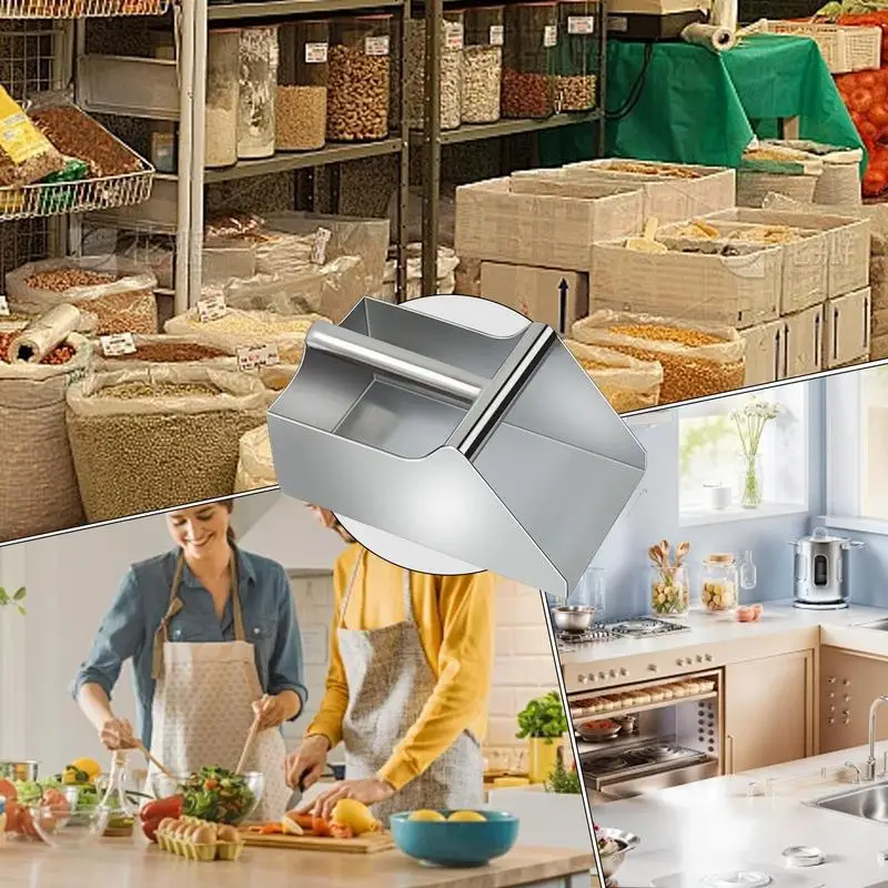 Stainless-Steel Ice Cube Scoop Bar Kitchen Spice Candy Flour Nut Scoop Spoon Dry Goods Shovel Party Kitchen Accessories