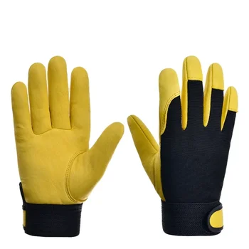 Guanti da lavoro lavoratori in pelle di vacchetta saldatura da lavoro protezione di sicurezza guanti da moto per sport da giardino guanti resistenti all'usura