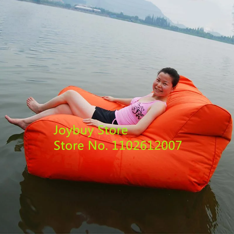 Extra large floating bean bag , Giant pool side beanbag chair on the water , orange float bean cushion