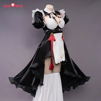In Stock UWOWO Rosaria Cosplay Maid Costume Game Genshin Impact Fanart Cosplay Maid Dress Halloween