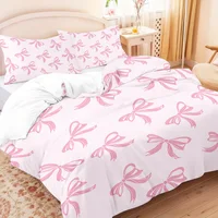 3pcs Butterfly pattern bedding set, 1 quilt cover+2 pillowcases, soft bedroom decoration, suitable for girls and women bedroom