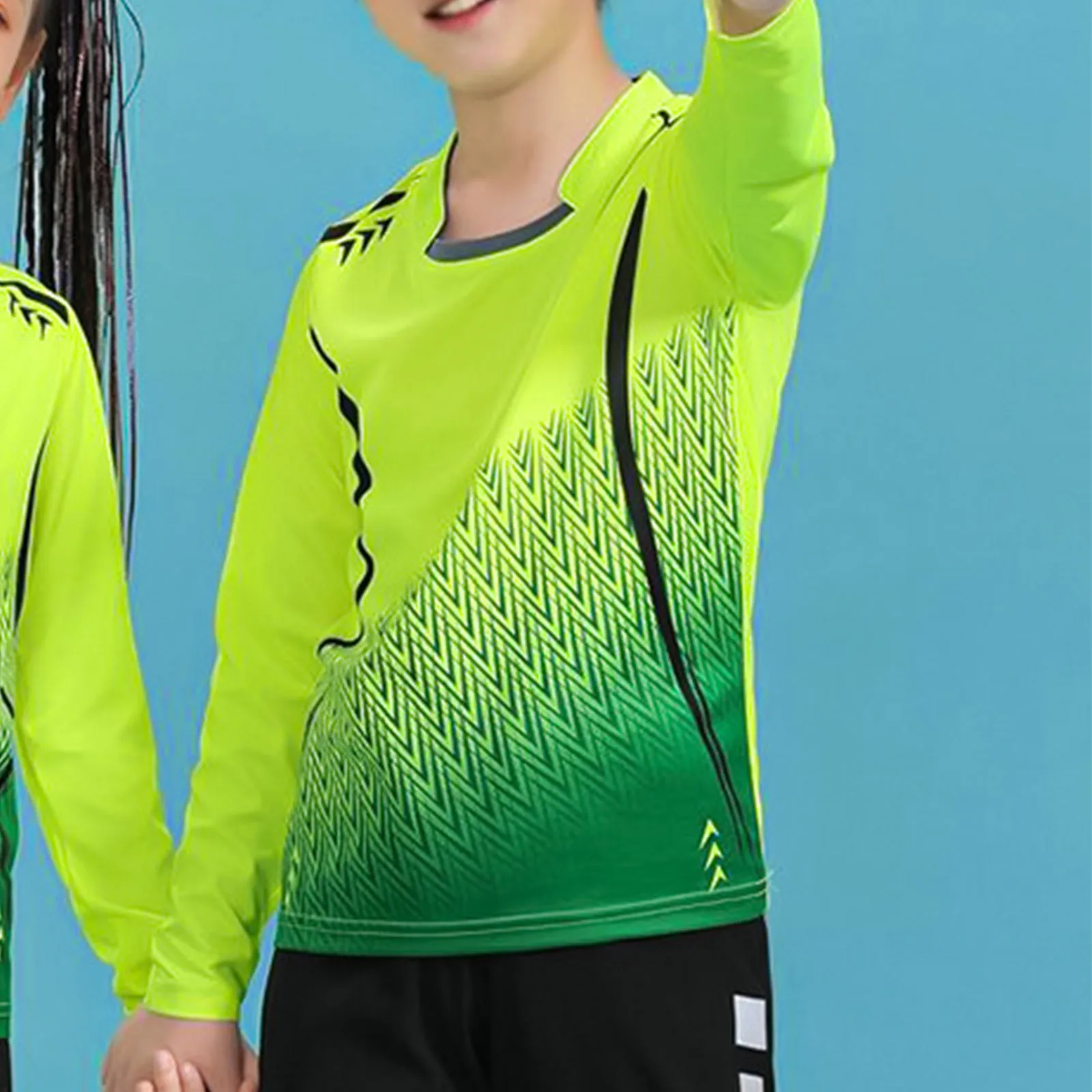 Kids Boys Soccer Goalkeeper Uniform Long Sleeve Breathable Quick-Drying T-shirt Football Training Tops Goalie Shirt Sportswear